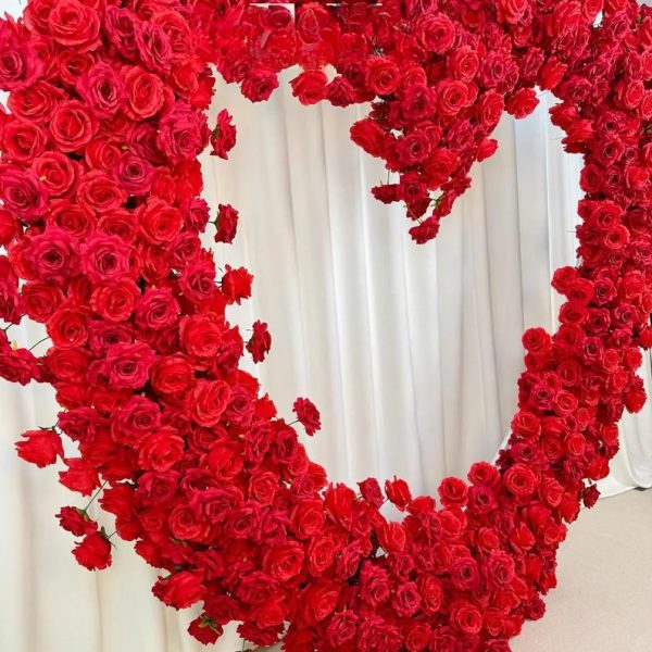 Heart shape floral wall red - Image 2