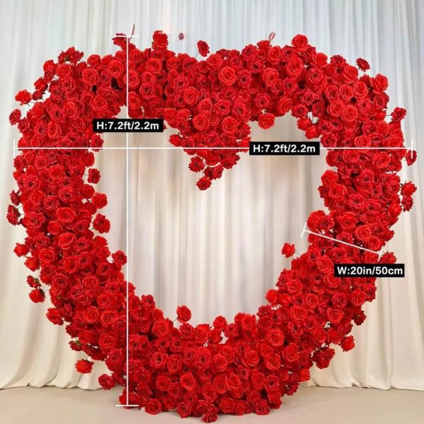 Heart shape floral wall red - Image 3